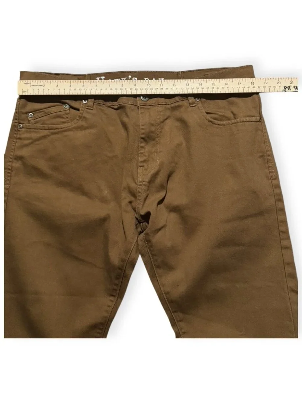 Hawks Bay USA Pants Mens 38/30 Tan Skinny Stretch Twill Casual Fit